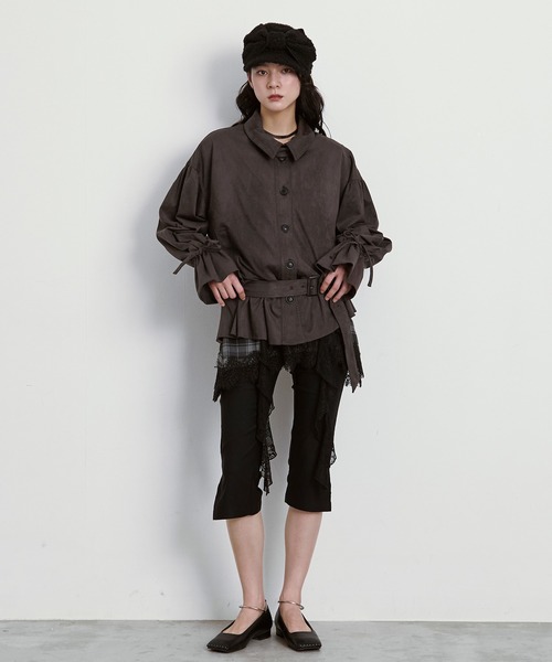 Ezick(エジック)の「2WAY neck スウェードライクバルーンブルゾン(その他アウター・レディース・ダークブラウン/キャメル・FREE)」の22枚目の写真