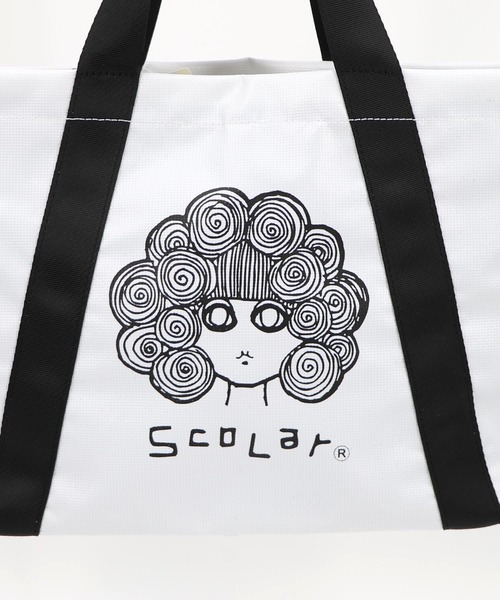 ScoLar(スカラー)の「663437:スカラーちゃん ターポリン製トートバッグ(ショルダーバッグ・レディース・ブルー/オフホワイト/ブラック・FREE)」の13枚目の写真