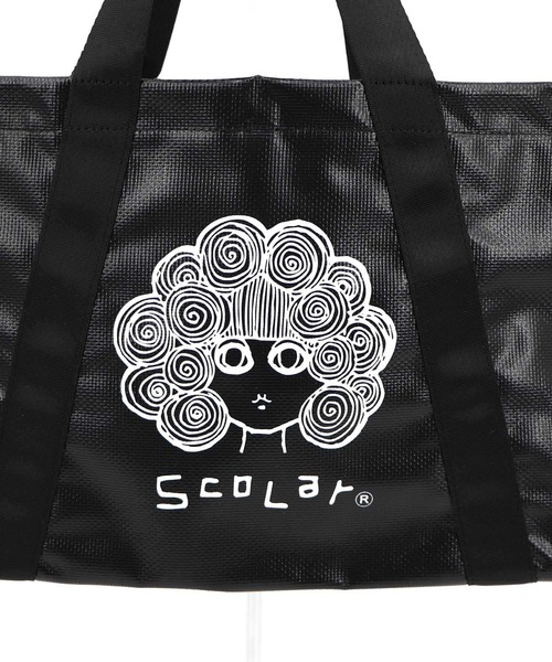 ScoLar(スカラー)の「663437:スカラーちゃん ターポリン製トートバッグ(ショルダーバッグ・レディース・ブルー/オフホワイト/ブラック・FREE)」の14枚目の写真