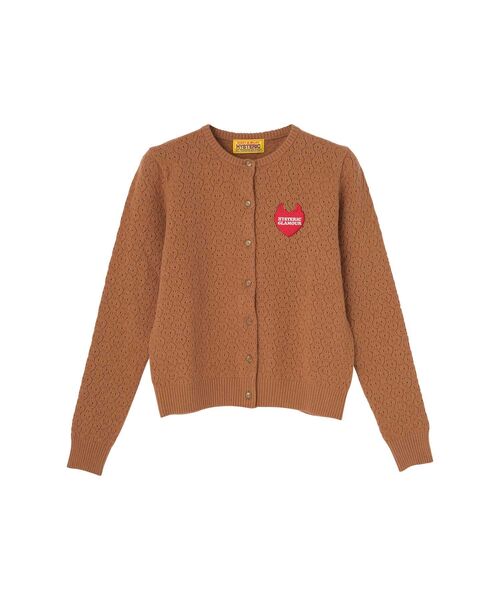 HYSTERIC GLAMOUR（ヒステリックグラマー）の「DEVIL HEARTワッペン カーディガン（カーディガン/ボレロ・レディース・ブラウン/ピンク/ブラック・FREE）」の3枚目の写真