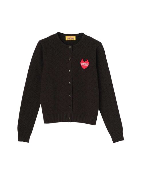 HYSTERIC GLAMOUR（ヒステリックグラマー）の「DEVIL HEARTワッペン カーディガン（カーディガン/ボレロ・レディース・ブラウン/ピンク/ブラック・FREE）」の2枚目の写真
