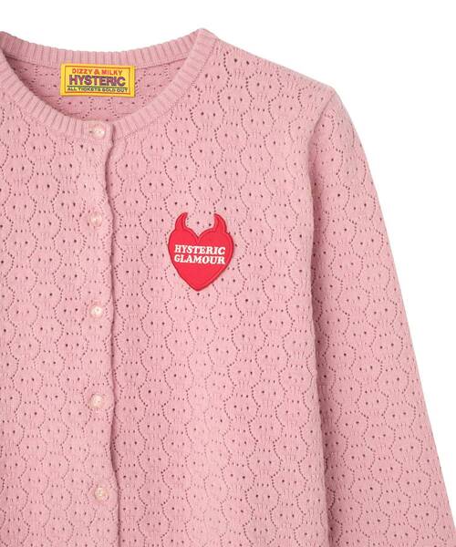 HYSTERIC GLAMOUR（ヒステリックグラマー）の「DEVIL HEARTワッペン カーディガン（カーディガン/ボレロ・レディース・ブラウン/ピンク/ブラック・FREE）」の5枚目の写真