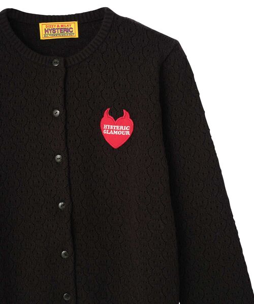 HYSTERIC GLAMOUR（ヒステリックグラマー）の「DEVIL HEARTワッペン カーディガン（カーディガン/ボレロ・レディース・ブラウン/ピンク/ブラック・FREE）」の9枚目の写真
