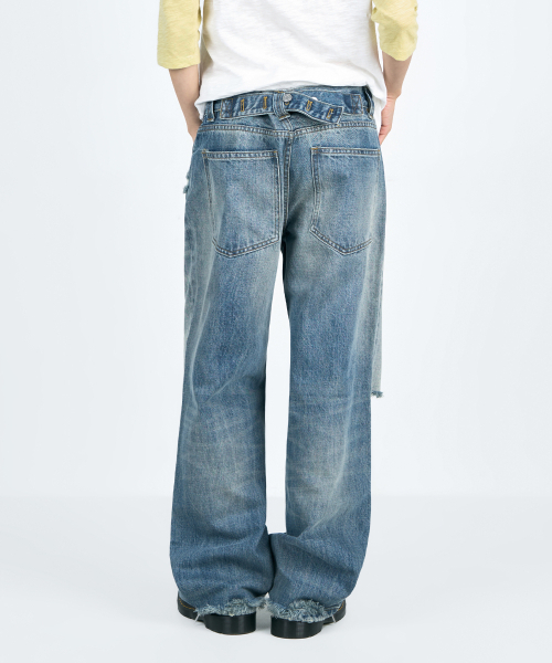URBANSTOFF(アーバンストッフ)の「ダメージバーティカルデニムパンツ(ミッドブルー)(デニムパンツ・レディース・その他・MEDIUM/LARGE/SMALL)」の1枚目の写真