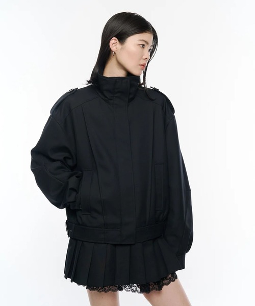 POOLDE(プールデ)の「Kilt-Hem Zip Blouson(ブルゾン・レディース・ブラック・FREE)」の5枚目の写真