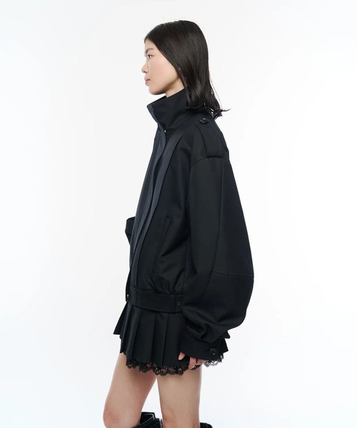 POOLDE(プールデ)の「Kilt-Hem Zip Blouson(ブルゾン・レディース・ブラック・FREE)」の6枚目の写真