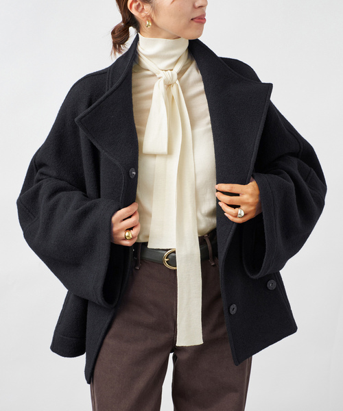 VERMEIL par iena(ヴェルメイユパーイエナ)の「Room no.8 BLACK ルームエイト ブラック Boucle Hi/N Short Coat(その他アウター・レディース・ブラック・FREE)」の1枚目の写真
