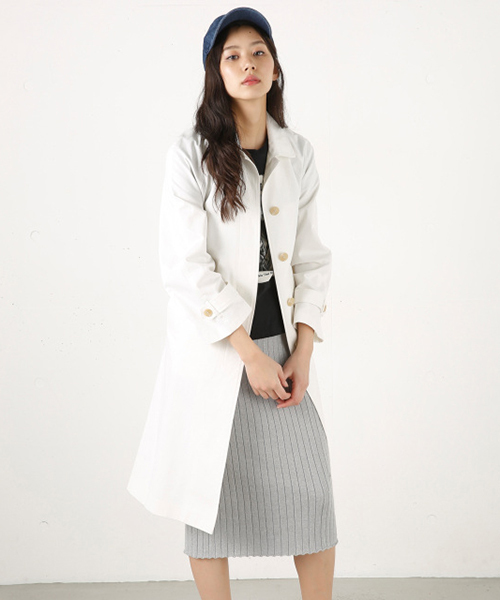 MOUSSY(マウジー)の「BAL COLLAR COAT/F(その他アウター・レディース・ベージュ/ホワイト/ネイビー・1/2)」の2枚目の写真