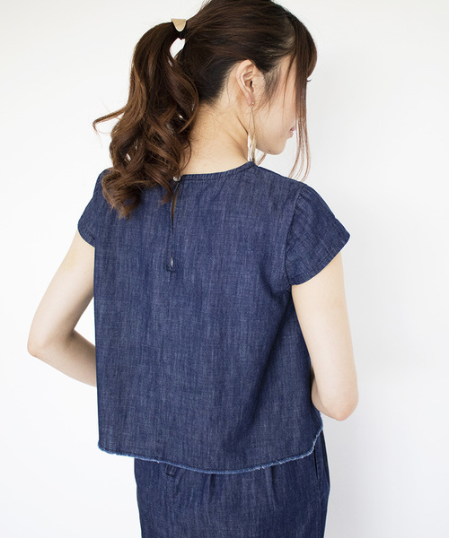 N.（N. Natural Beauty Basic）（エヌエヌナチュラルビューティーベーシック）の「ダンガリーセットアップ スカート（スカート・レディース・ブルー/ネイビー・MEDIUM）」の7枚目の写真