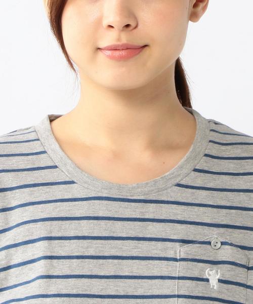 coen（コーエン）の「スラブボーダーポケットTシャツ（Tシャツ/カットソー・レディース・ホワイト/グレー・MEDIUM/LARGE）」の6枚目の写真