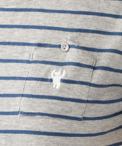 coen（コーエン）の「スラブボーダーポケットTシャツ（Tシャツ/カットソー・レディース・ホワイト/グレー・MEDIUM/LARGE）」の8枚目の写真