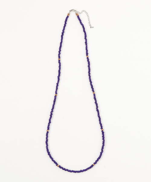 WEGO（ウィゴー）の「WEGO/カラービーズネックレス（ネックレス・メンズ・ワイン/ゴールド/パープル・FREE）」の2枚目の写真