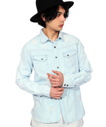 ８(eight) | ダメージ加工 デニムシャツ ビッグシャツ(シャツ/ブラウス)