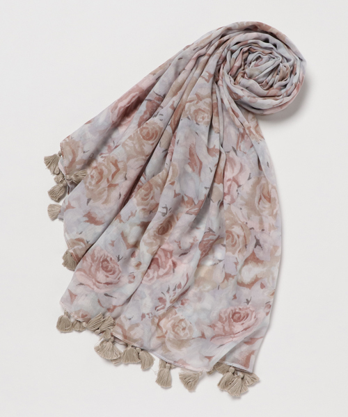 Axes Femme アクシーズファム の ぼかし花柄ストール マフラー Wear