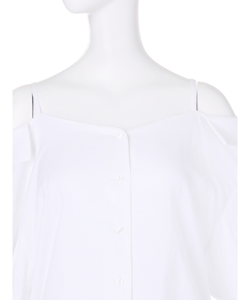 MURUA（ムルーア）の「ハートネックオフショルシャツ（シャツ/ブラウス・レディース・ホワイト/オレンジ/カーキ・FREE）」の15枚目の写真