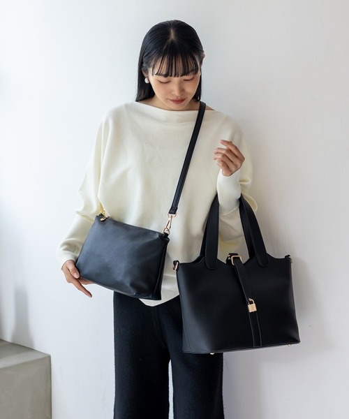 VitaFelice（ヴィータフェリーチェ）の「インナーバッグ付き3wayトートバッグ（ショルダーバッグ・レディース・アイボリー/ベージュ系その他/ブラック/ライトグレー/ベージュ/チョコ・FREE）」の20枚目の写真