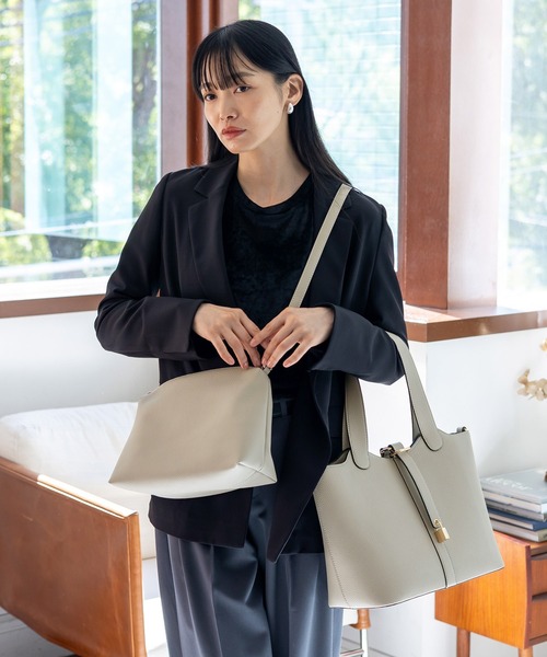 VitaFelice（ヴィータフェリーチェ）の「インナーバッグ付き3wayトートバッグ（ショルダーバッグ・レディース・アイボリー/ベージュ系その他/ブラック/ライトグレー/ベージュ/チョコ・FREE）」の7枚目の写真