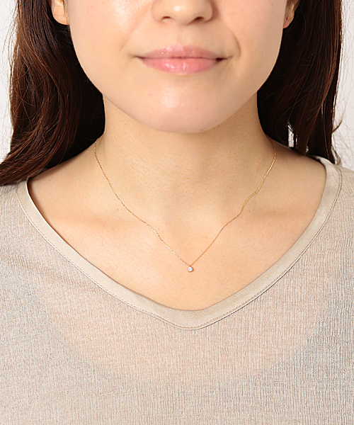 アガット 定価9.9万円 K18 ダイヤ0.15ct ネックレス　箱 agete K18ダイヤモンドネックレス（0．15ct） | agete/アガット