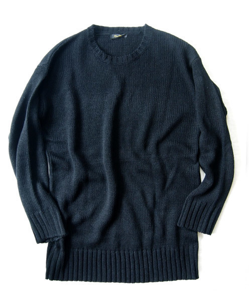 BEATJIVE（ビートジャイブ）の「クルーネックビッグシルエットローゲージニットセーター（ニット/セーター・メンズ・ブラック/ブラック系その他/チャコールグレー・FREE）」の7枚目の写真