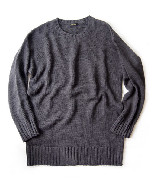 BEATJIVE（ビートジャイブ）の「クルーネックビッグシルエットローゲージニットセーター（ニット/セーター・メンズ・ブラック/ブラック系その他/チャコールグレー・FREE）」の4枚目の写真