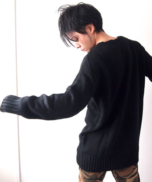 BEATJIVE（ビートジャイブ）の「クルーネックビッグシルエットローゲージニットセーター（ニット/セーター・メンズ・ブラック/ブラック系その他/チャコールグレー・FREE）」の17枚目の写真