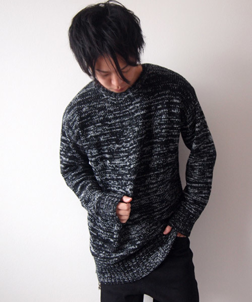 BEATJIVE（ビートジャイブ）の「クルーネックビッグシルエットローゲージニットセーター（ニット/セーター・メンズ・ブラック/ブラック系その他/チャコールグレー・FREE）」の8枚目の写真