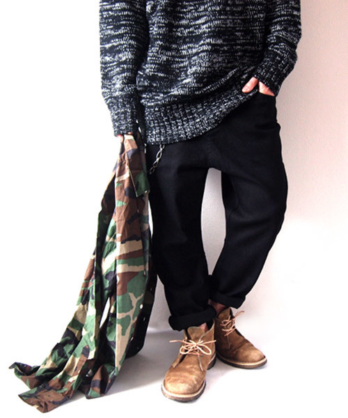 BEATJIVE（ビートジャイブ）の「クルーネックビッグシルエットローゲージニットセーター（ニット/セーター・メンズ・ブラック/ブラック系その他/チャコールグレー・FREE）」の5枚目の写真