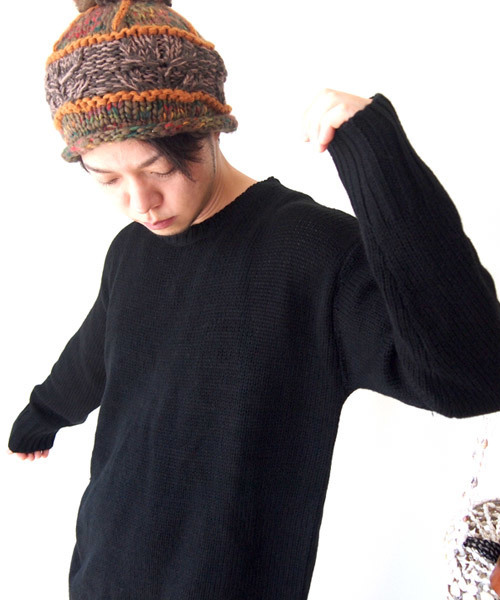 BEATJIVE（ビートジャイブ）の「クルーネックビッグシルエットローゲージニットセーター（ニット/セーター・メンズ・ブラック/ブラック系その他/チャコールグレー・FREE）」の10枚目の写真