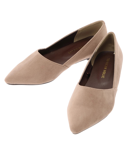 AMERICAN HOLIC（アメリカンホリック）の「スエード調セパレートフラットシューズ（パンプス・レディース・ブラック/ベージュ/レッド/ブルー・L/M/S）」の3枚目の写真