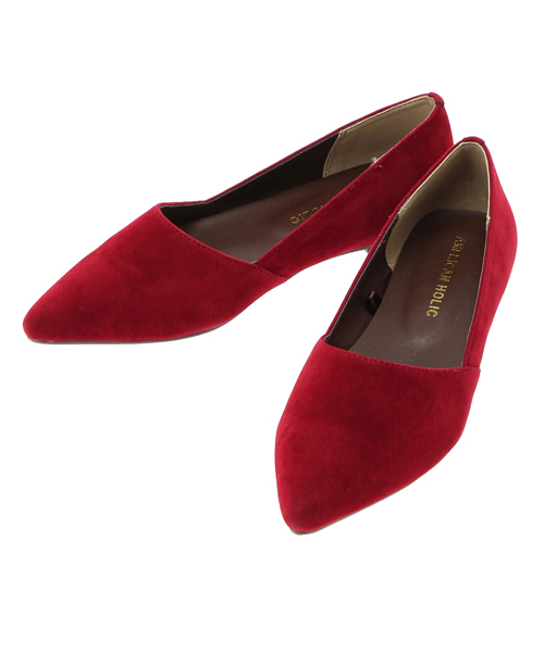 AMERICAN HOLIC（アメリカンホリック）の「スエード調セパレートフラットシューズ（パンプス・レディース・ブラック/ベージュ/レッド/ブルー・L/M/S）」の4枚目の写真