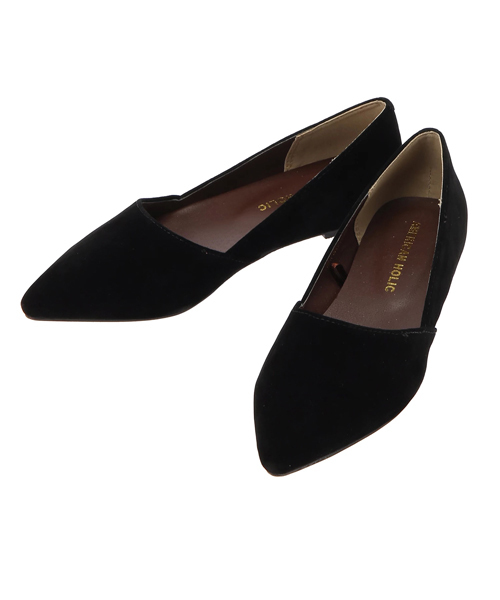 AMERICAN HOLIC（アメリカンホリック）の「スエード調セパレートフラットシューズ（パンプス・レディース・ブラック/ベージュ/レッド/ブルー・L/M/S）」の2枚目の写真