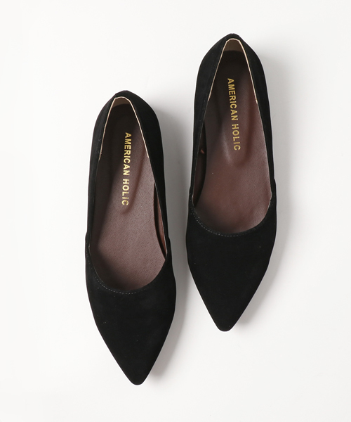 AMERICAN HOLIC（アメリカンホリック）の「スエード調セパレートフラットシューズ（パンプス・レディース・ブラック/ベージュ/レッド/ブルー・L/M/S）」の6枚目の写真