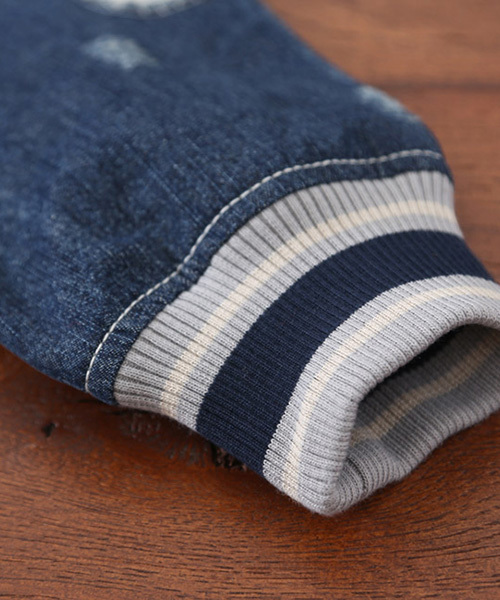 CUBE SUGAR（キューブシュガー）の「メルトン×デニムスタジャン（スタジャン・レディース・ダークグリーン/ネイビー/ボルドー/グレー・M）」の13枚目の写真