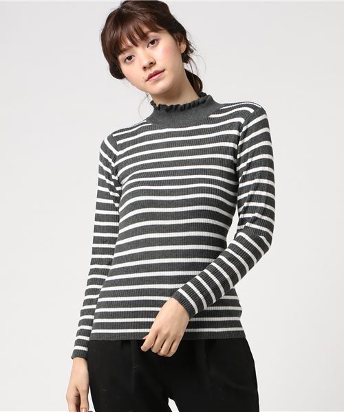 【完売】sheller ボーダーニット sheller】シェリエ ボーダーフリルニット