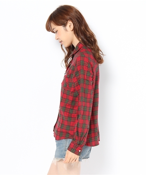 WEGO(ウィゴー)の「ウエスタンチェックネルシャツ(シャツ/ブラウス・レディース・ブラック/グリーン/グリーン系その他/ブルー/ブルー系その他/イエロー/ピンク/レッド/エンジ/レッド系その他・FREE)」の11枚目の写真