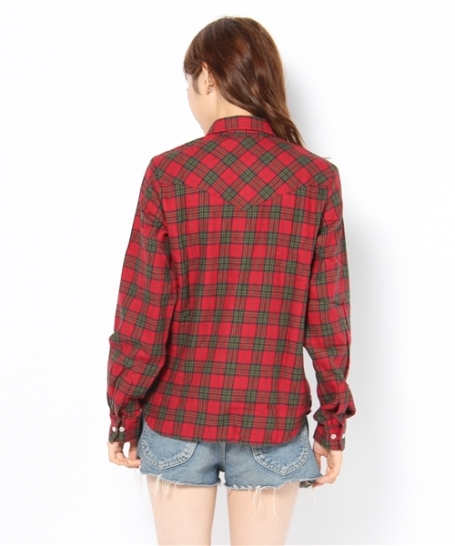 WEGO(ウィゴー)の「ウエスタンチェックネルシャツ(シャツ/ブラウス・レディース・ブラック/グリーン/グリーン系その他/ブルー/ブルー系その他/イエロー/ピンク/レッド/エンジ/レッド系その他・FREE)」の12枚目の写真