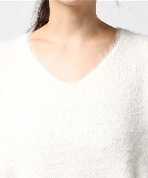 Te chichi TERRASSE（テチチテラス）の「シャギードロップショルダープルオーバー（ニット/セーター・レディース・ベージュ/グレー/オフホワイト/ピンク/ラベンダー・ﾌﾘ-）」の8枚目の写真