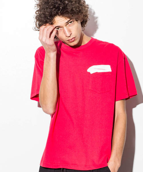 NUMBER (N)INE DENIM(ナンバーナインデニム)の「NUMBER (N)INE DENIM(ナンバーナインデニム)テープポケットビッグTシャツ(Tシャツ/カットソー・メンズ・ホワイト/レッド/ブラック・SMALL/LARGE/MEDIUM)」の6枚目の写真