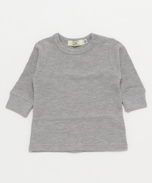 Life Support Products(ライフサポートプロダクツ)の「ワッフル9分袖T(80〜150cm)(Tシャツ/カットソー)」|杢グレー