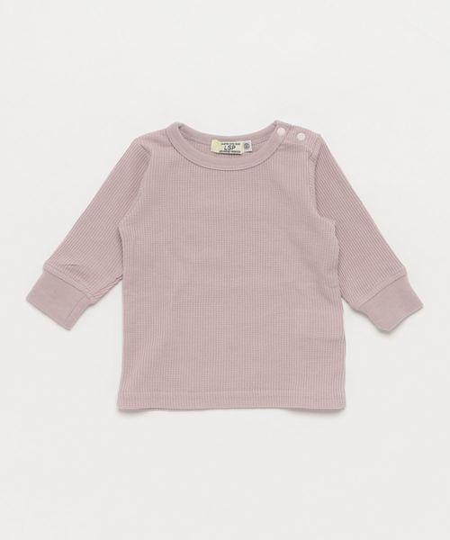 Life Support Products(ライフサポートプロダクツ)の「ワッフル9分袖T(80〜150cm)(Tシャツ/カットソー)」|ピンク