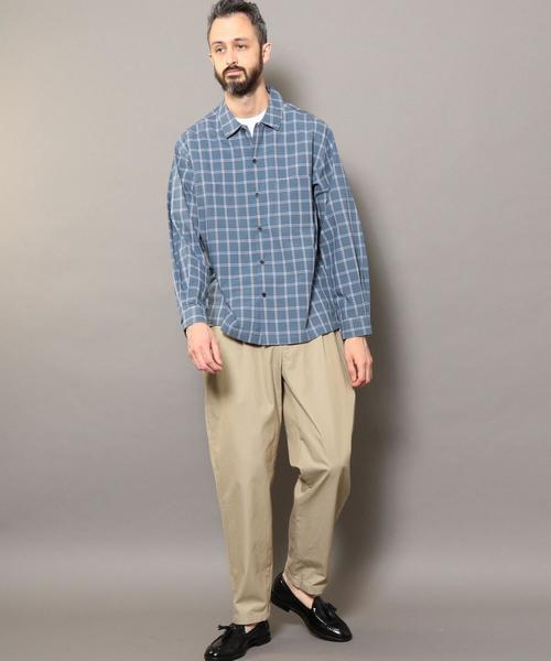 BEAUTY&YOUTH UNITED ARROWS(ビューティーアンドユースユナイテッドアローズ)の「BY タイプライター チェック ワイドフォルム シャツ o(シャツ/ブラウス・メンズ・ベージュ/ロイヤルブルー・SMALL/MEDIUM/LARGE/X-LARGE)」の15枚目の写真