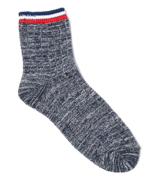 Right-on（ライトオン）の「【BASIC SOCKS】トップトリコロールライン柄クォーターソックス（ソックス/靴下・レディース・オフホワイト/ネイビー・23-25）」の8枚目の写真