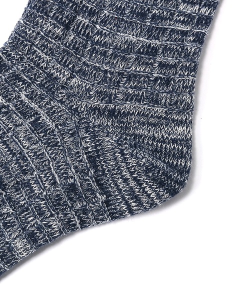 Right-on（ライトオン）の「【BASIC SOCKS】トップトリコロールライン柄クォーターソックス（ソックス/靴下・レディース・オフホワイト/ネイビー・23-25）」の6枚目の写真