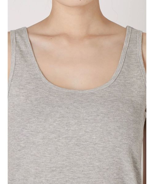 Ungrid（アングリッド）の「BASICテレコタンク（タンクトップ・レディース・オフホワイト/ライトグレー/ブラック・FREE）」の6枚目の写真