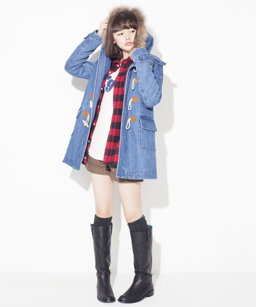 X-girl（エックスガール）の「LONG DUFFEL COAT（ダッフルコート