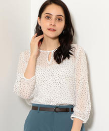 green label relaxing | CS フロッキー ドット ブラウス(シャツ/ブラウス)