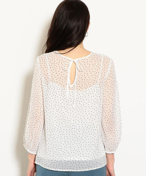 green label relaxing（グリーンレーベルリラクシング）の「CS フロッキー ドット ブラウス（シャツ/ブラウス・レディース・ブラック/オフホワイト/オレンジ系その他・FREE）」の15枚目の写真