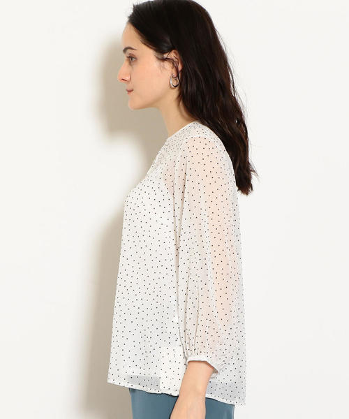 green label relaxing（グリーンレーベルリラクシング）の「CS フロッキー ドット ブラウス（シャツ/ブラウス・レディース・ブラック/オフホワイト/オレンジ系その他・FREE）」の13枚目の写真