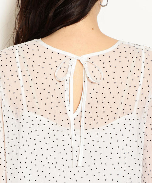 green label relaxing（グリーンレーベルリラクシング）の「CS フロッキー ドット ブラウス（シャツ/ブラウス・レディース・ブラック/オフホワイト/オレンジ系その他・FREE）」の10枚目の写真