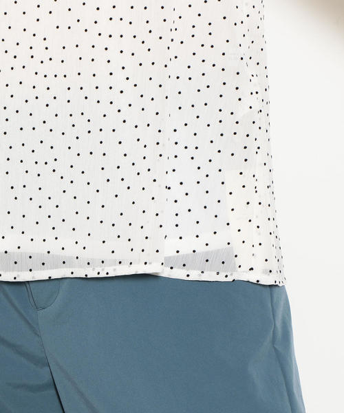 green label relaxing（グリーンレーベルリラクシング）の「CS フロッキー ドット ブラウス（シャツ/ブラウス・レディース・ブラック/オフホワイト/オレンジ系その他・FREE）」の8枚目の写真
